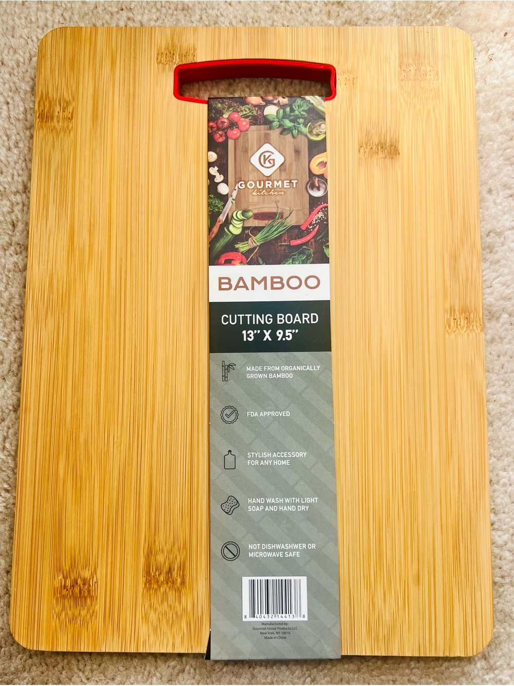 Gourmet Kitchen - 13x9.5” Bamboo Cutting Board (brand new)